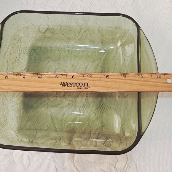 Anchor Hocking Green Square Pan 8" Presence glass baking dish bakeware 2qt - Picture 6 of 9